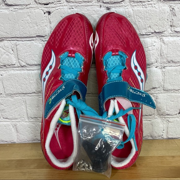 Saucony Spitfire 2 Track Spike Shoes Pink/Blue Women’s Size 9.5 - Picture 5 of 8
